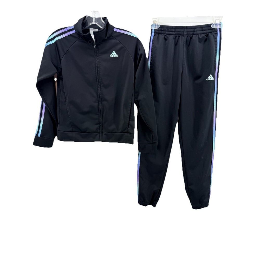 adidas Girls 2-piece Gradient 3s Tricot Black Size 14